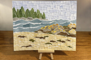coastal seaweed watercolor collage by Hannah Susan Bennett