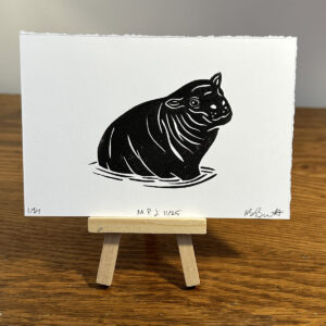 mars potato jone hippo lino print