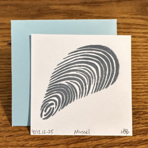 mussel lino art note